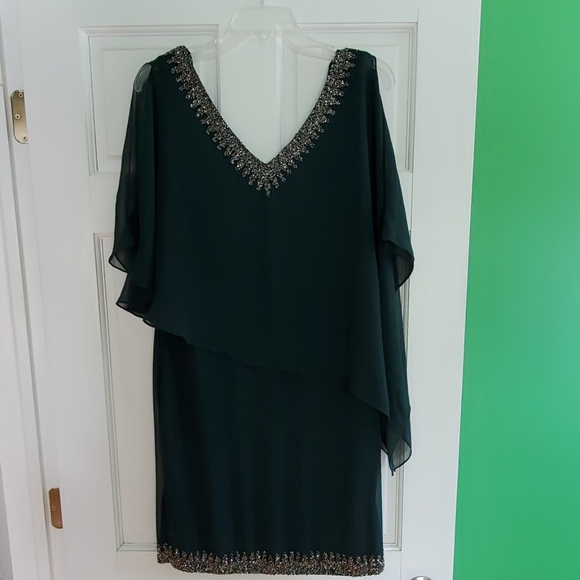J Kara Beaded Jade Green Dress - Picture 5 of 10